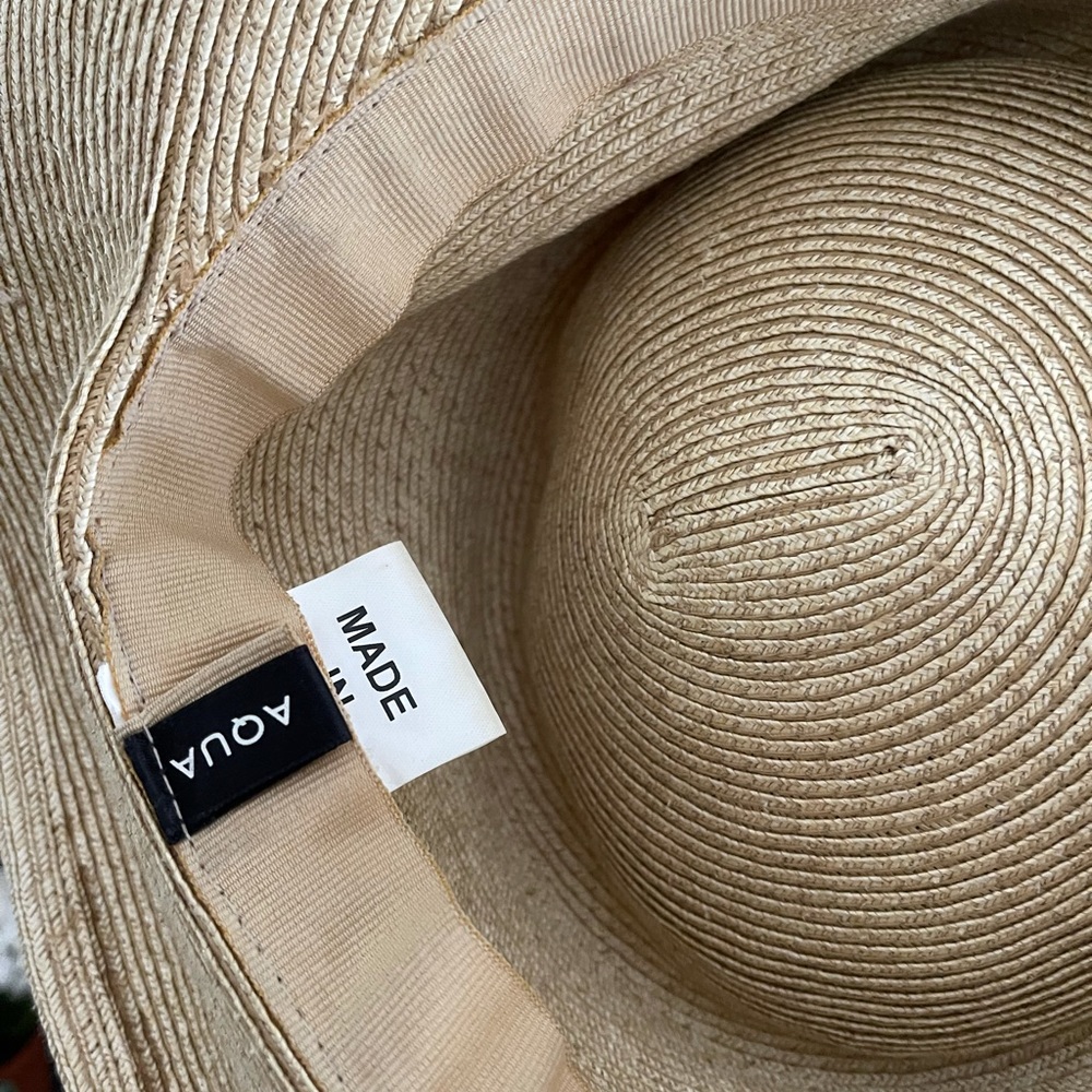 Aqua Foldable/Packable Straw Hat - image 3